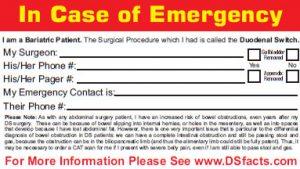 ds emergency card back
